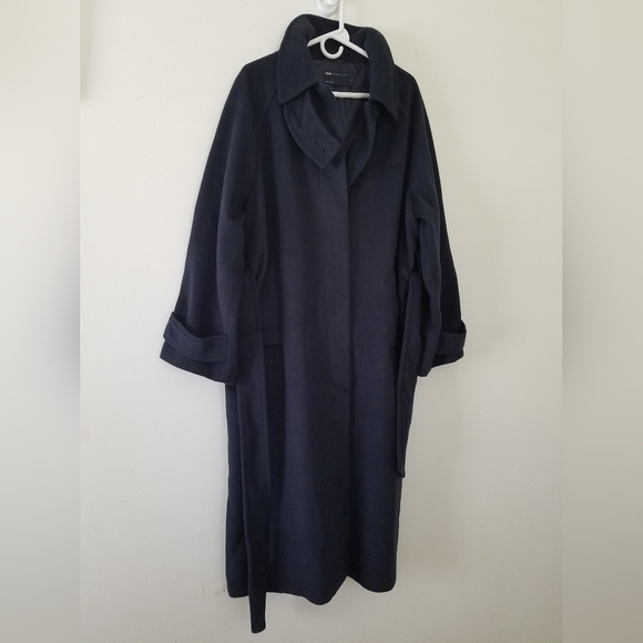 NWOT ASOS DESIGN Top Collar Boyfriend Coat Navy Size Medium - Picture 3 of 12